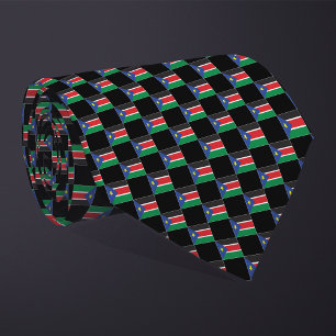 Cravate motif du drapeau À damiers Sud-Soudan