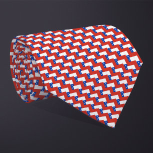 Cravate Motif du drapeau chilien Patchwork