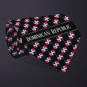 Cravate Motif du drapeau de la République Dominicaine