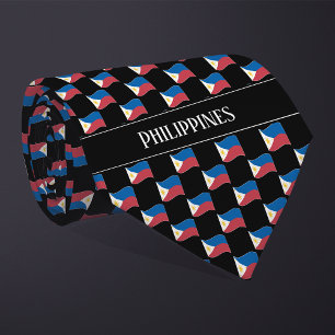 Cravate Motif du drapeau des Philippines Wavy