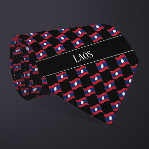 Cravate Motif du drapeau du Laos