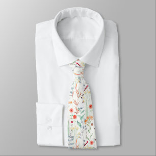Cravate Motif du jardin de fleurs Pastel
