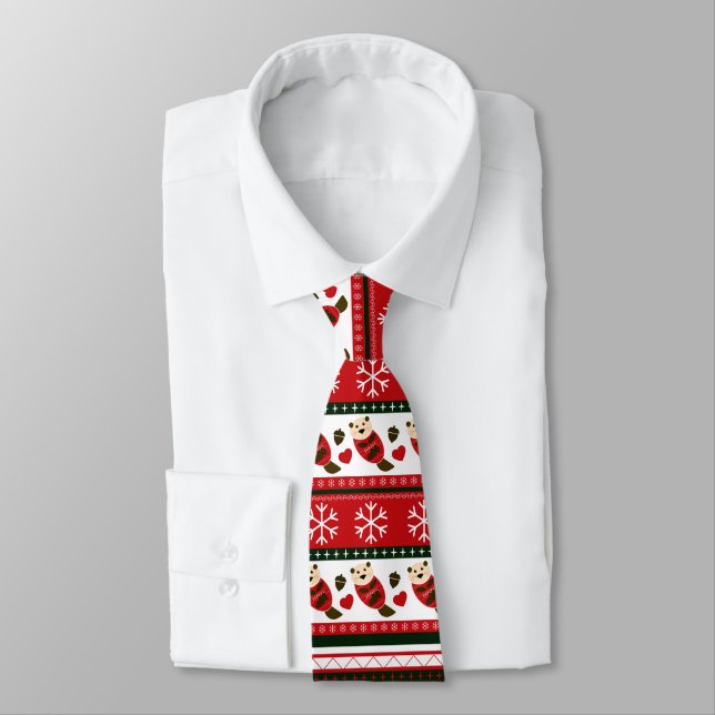 Cravate Motif du pull de Noël Otter (Attaché)