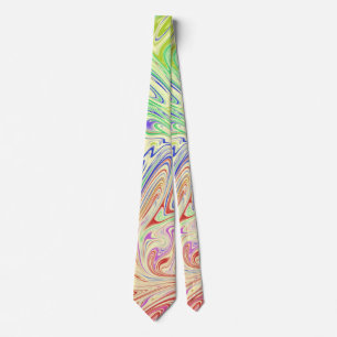 Cravate Motif Élégant Abstrait Tourbillonnant Coloré