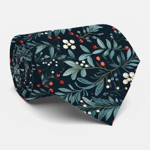 Cravate Motif Élégant de Fêtes de Noël en Vert Foncé
