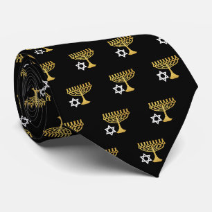 Cravate Motif élégant de vacances de Hanukkah or