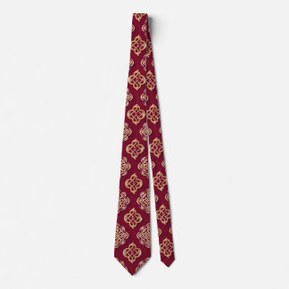 Cravate Motif élégant rouge et or