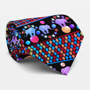 Cravate Motif Elephant Circus Diamonds