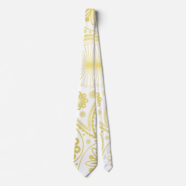 Cravate Motif en cachemire d'or (Devant)