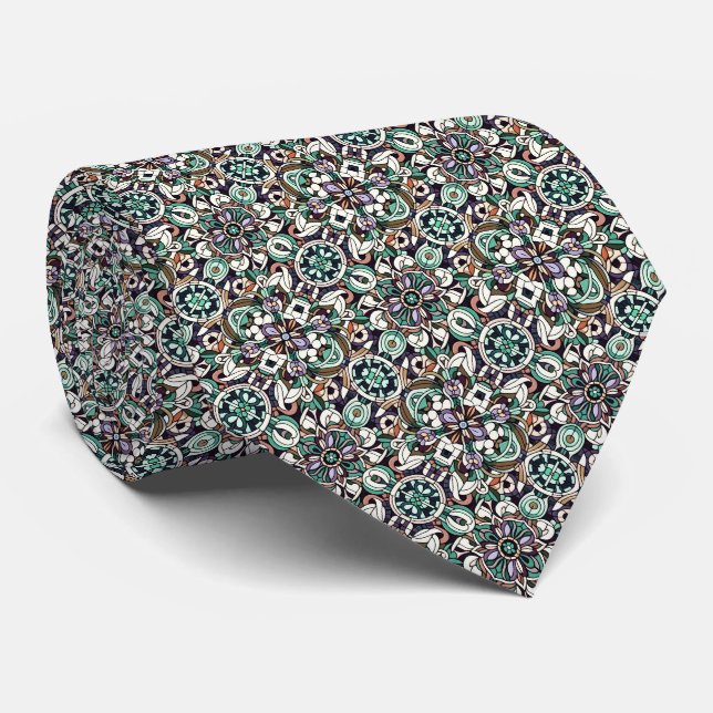 Cravate Motif en carreaux de verre (Roulé)