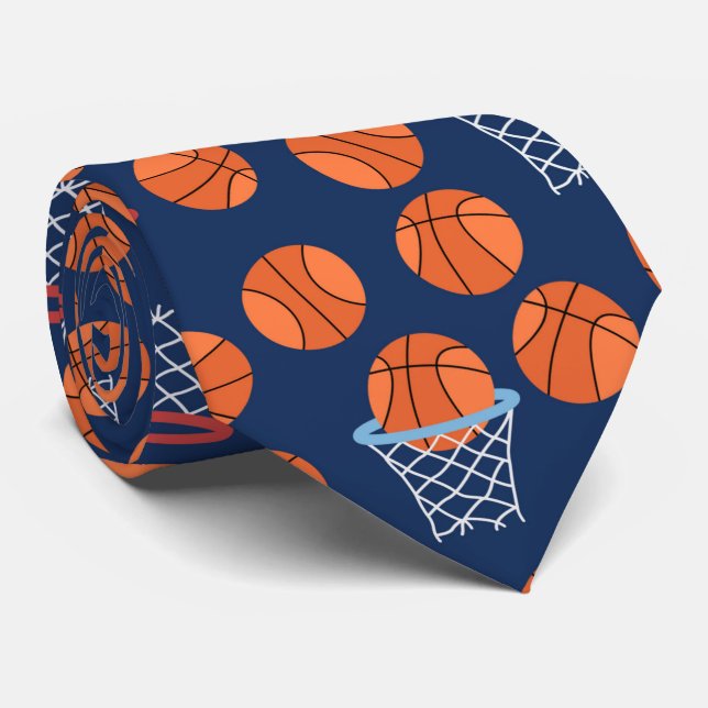 Cravate motif en carrelage de sport de basket-ball cool (Roulé)