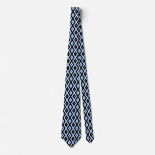 Cravate Motif en diamant bleu pâle et noir