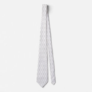 Cravate Motif en diamant gris clair et blanc