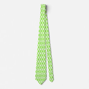 Cravate Motif en diamant vert et blanc