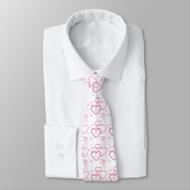 Cravate Motif en forme de coeur rose - Saint-Valentin (Attaché)