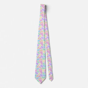 Cravate Motif en mosaïque arc-en-ciel Pastel