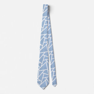 Cravate Motif en mosaïque bleu pâle et blanc