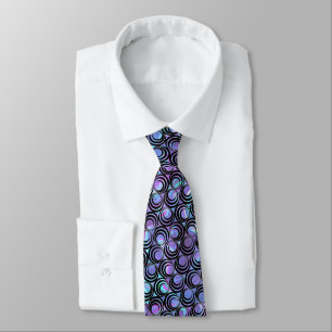 Cravate Motif en spirale opalescent iridescent - coutume