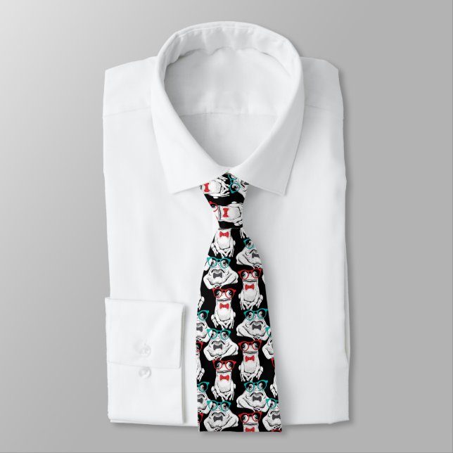 Cravate Motif en verre de grenouille (Attaché)