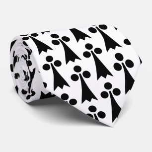 Cravate Motif Ermine, Motif médiéval, noir sur blanc