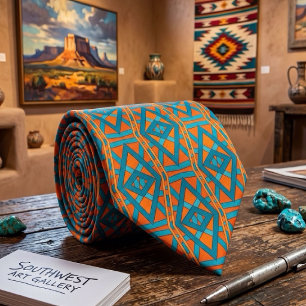 Cravate Motif et couleurs d'art de style sud-ouest américa