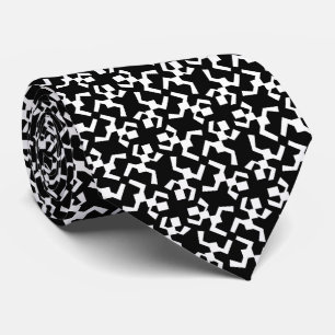 Cravate Motif ethnique africain blanc et noir