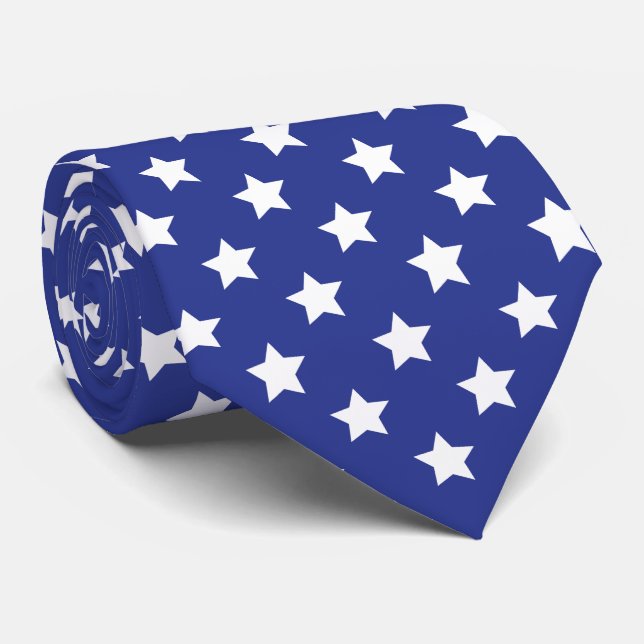 Cravate motif étoile bleu cool (Roulé)