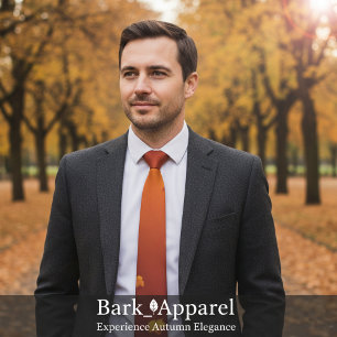 Cravate Motif Feuille de l'automne Gold Foil