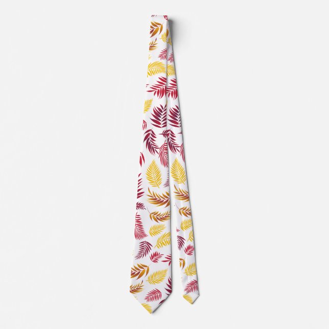 Cravate Motif Feuille tropical 20 (Devant)