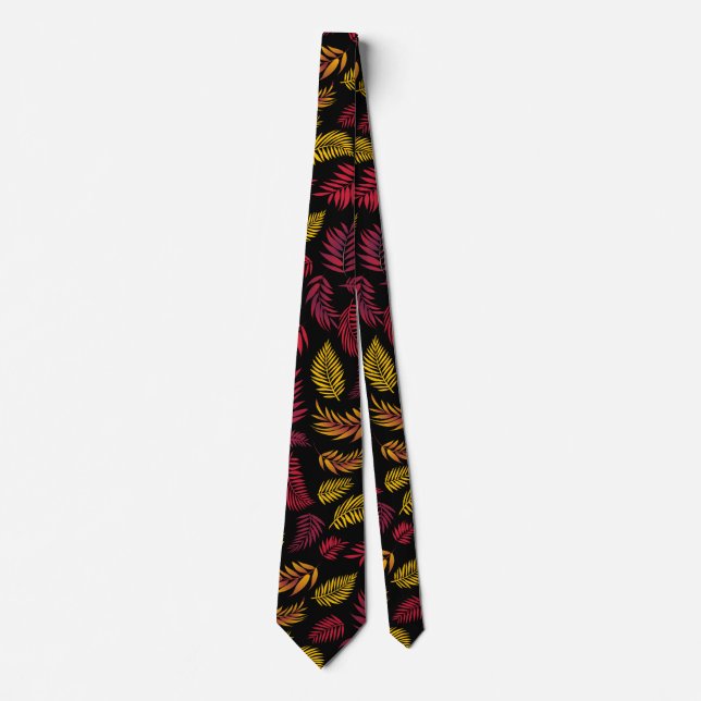 Cravate Motif Feuille tropical 21 (Devant)