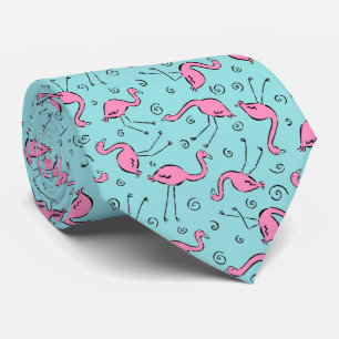 Cravate Motif Flamants roses roses