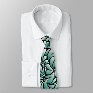 Cravate Motif Fleur désirable en Minty Green