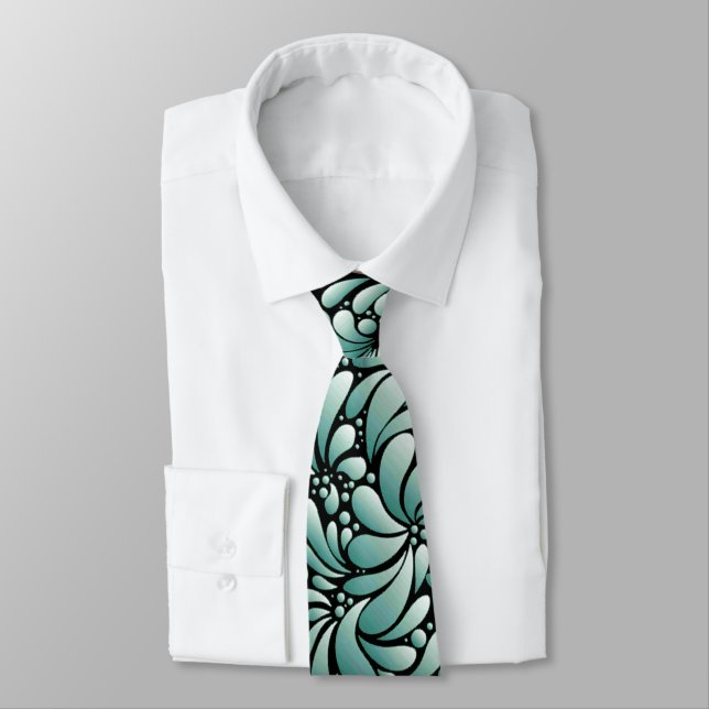 Cravate Motif Fleur désirable en Minty Green (Attaché)