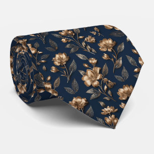 Cravate Motif floral à accent métallique