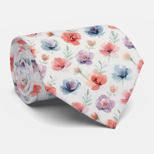 Cravate Motif floral aquarelle abstrait