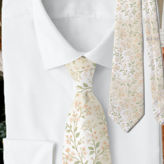 Cravate Motif floral botanique élégant et délicat