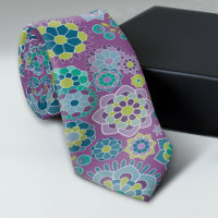 Motif floral coloré - violet