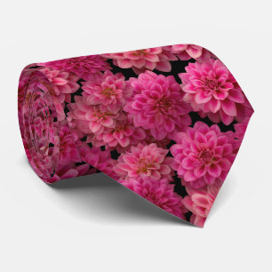 Cravate Motif floral Dahlia rose