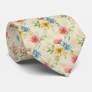 Cravate Motif floral de jardin d'été