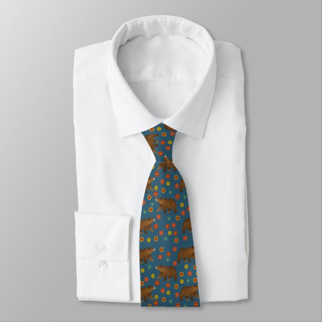 Cravate Motif floral de l'ours (Attaché)