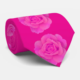 Cravate Motif floral de rose rose abstrait Cadeau Faveur d