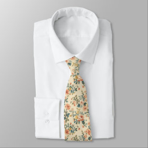 Cravate Motif floral délicat pastel de printemps