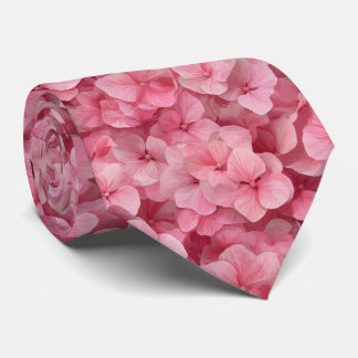 Cravate Motif floral d'hydrangea rose
