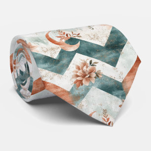 Cravate Motif floral en chevron de lune Cottagecore