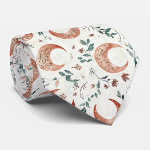 Cravate Motif floral lunaire bohème rustique