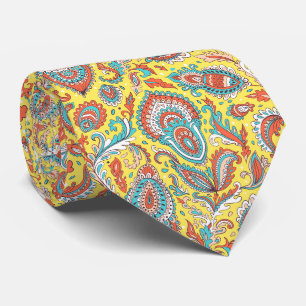 Cravate Motif floral paisley sans couture de style indien