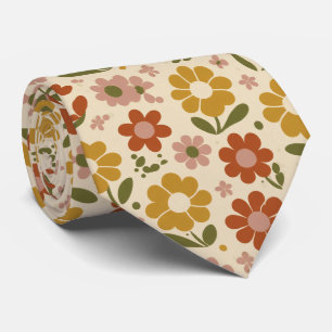 Cravate Motif floral rétro pop