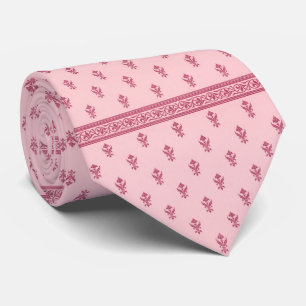 Cravate Motif floral rose