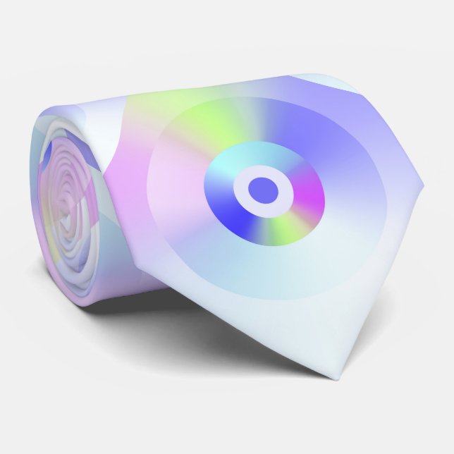 Cravate Motif fractal Iridescendant arc-en-ciel (Roulé)