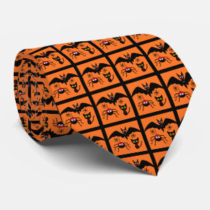 Cravate Motif FUN Cat Bat Spider